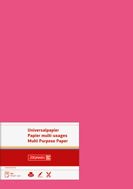 35 listů Universal papír A4 120g růžový
