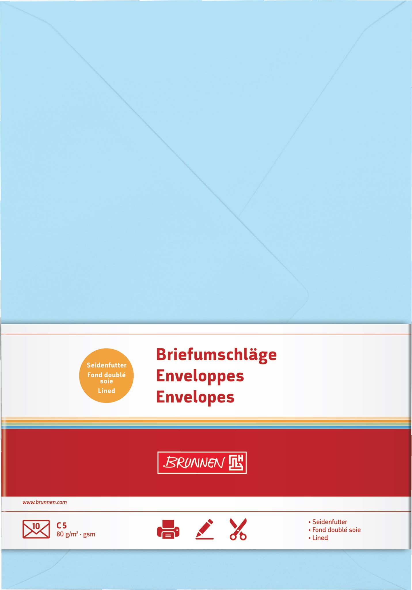 Dopisní obálka C5 světle modrá, 10ks
