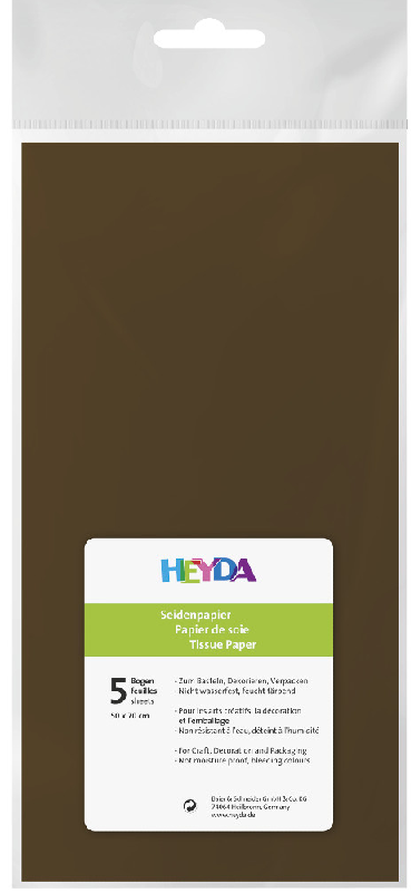 Hedvábný papír 50x70 hnědý, 5 listů