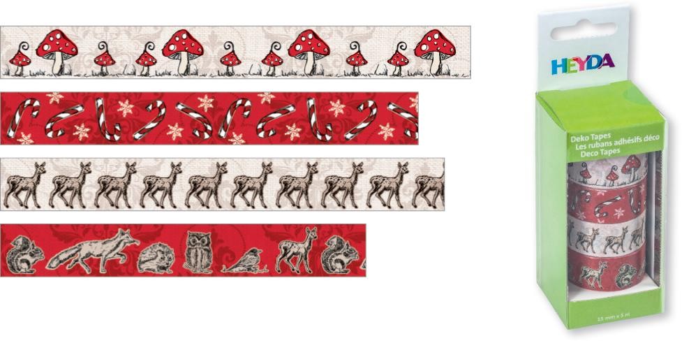 Páska lepicí papírová 4ks - houby