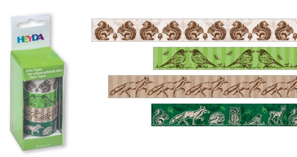 Páska lepicí papírová 4ks - veverky