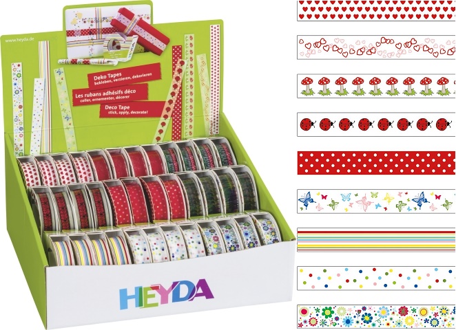 Páska 1,5cm x 10m samolepicí, 9 veselých motivů