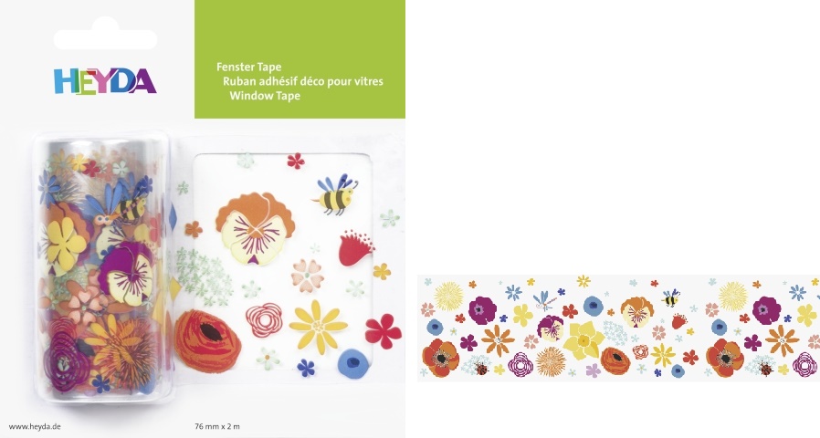 Okenní páska 7,6cm x 2m folie, kvítka