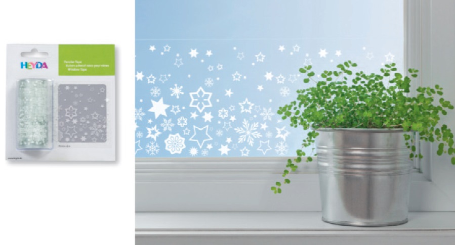 Okenní páska 7,6cm x 2m folie, hvězdy