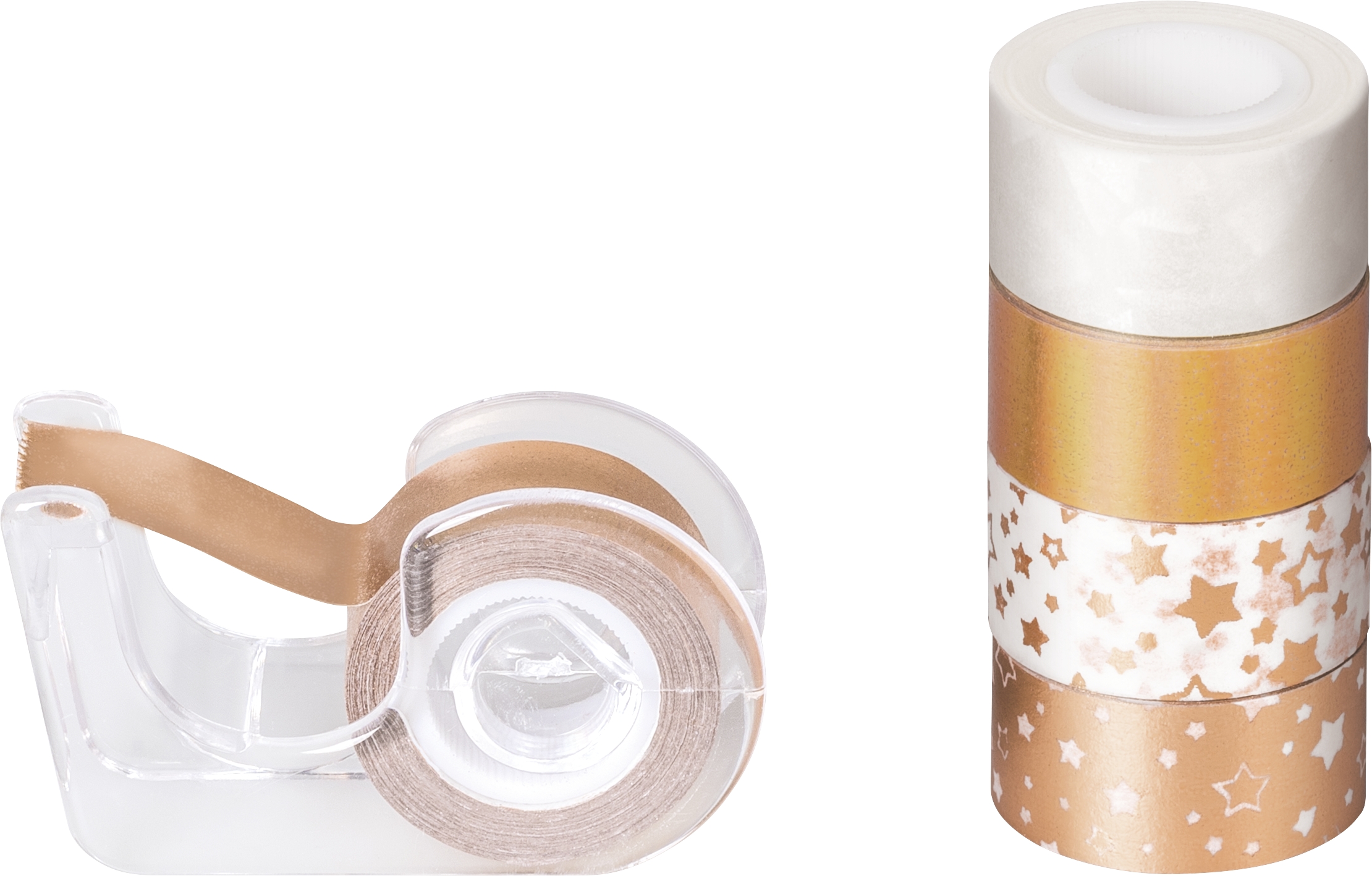 Páska papírová mini lepicí 5ks - hvězdy měděná