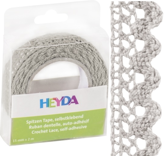 Páska samolepicí 1,5cm x 2m textilní šedá