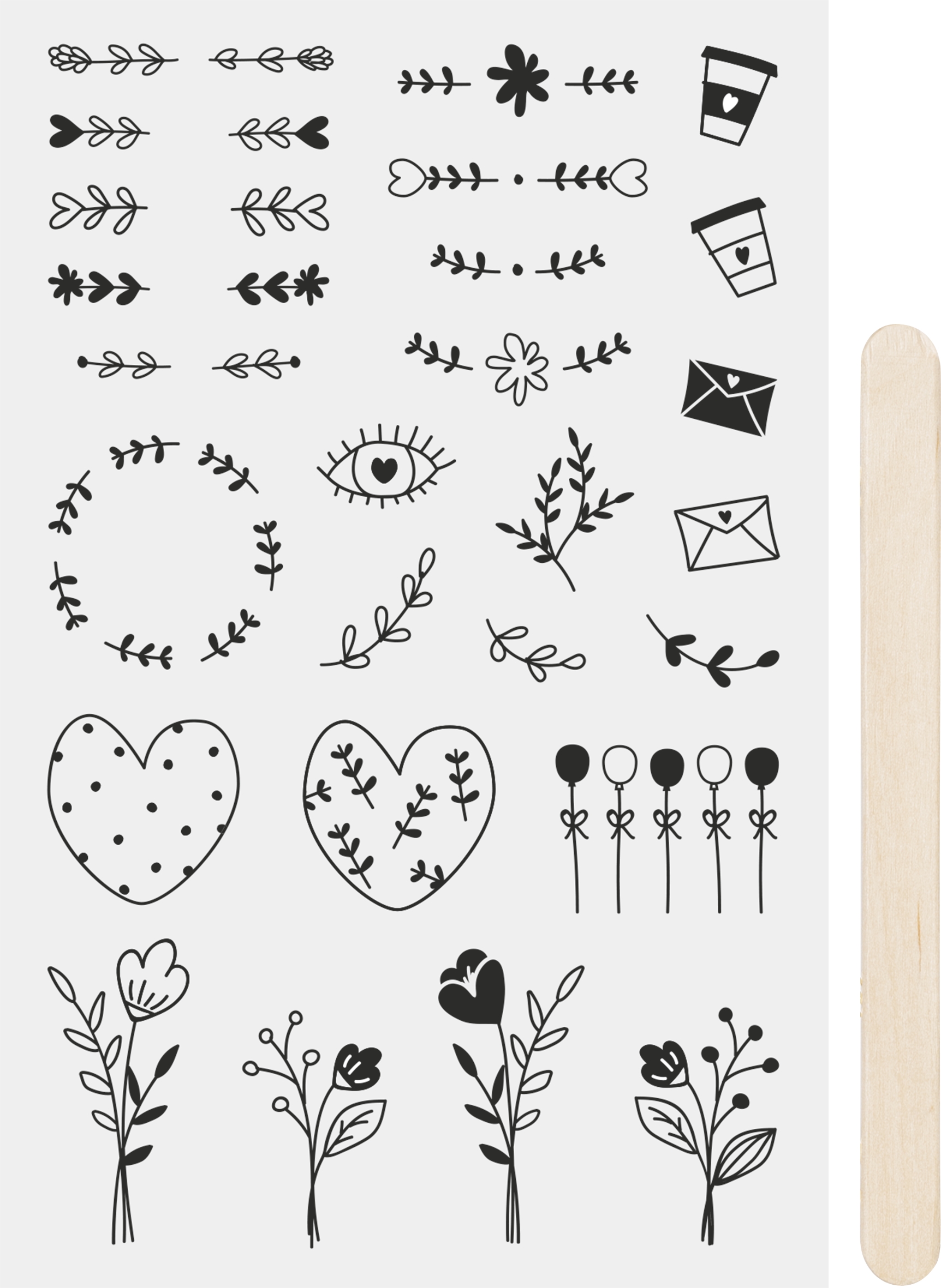 Propisoty 10x19 cm - ornamenty černé