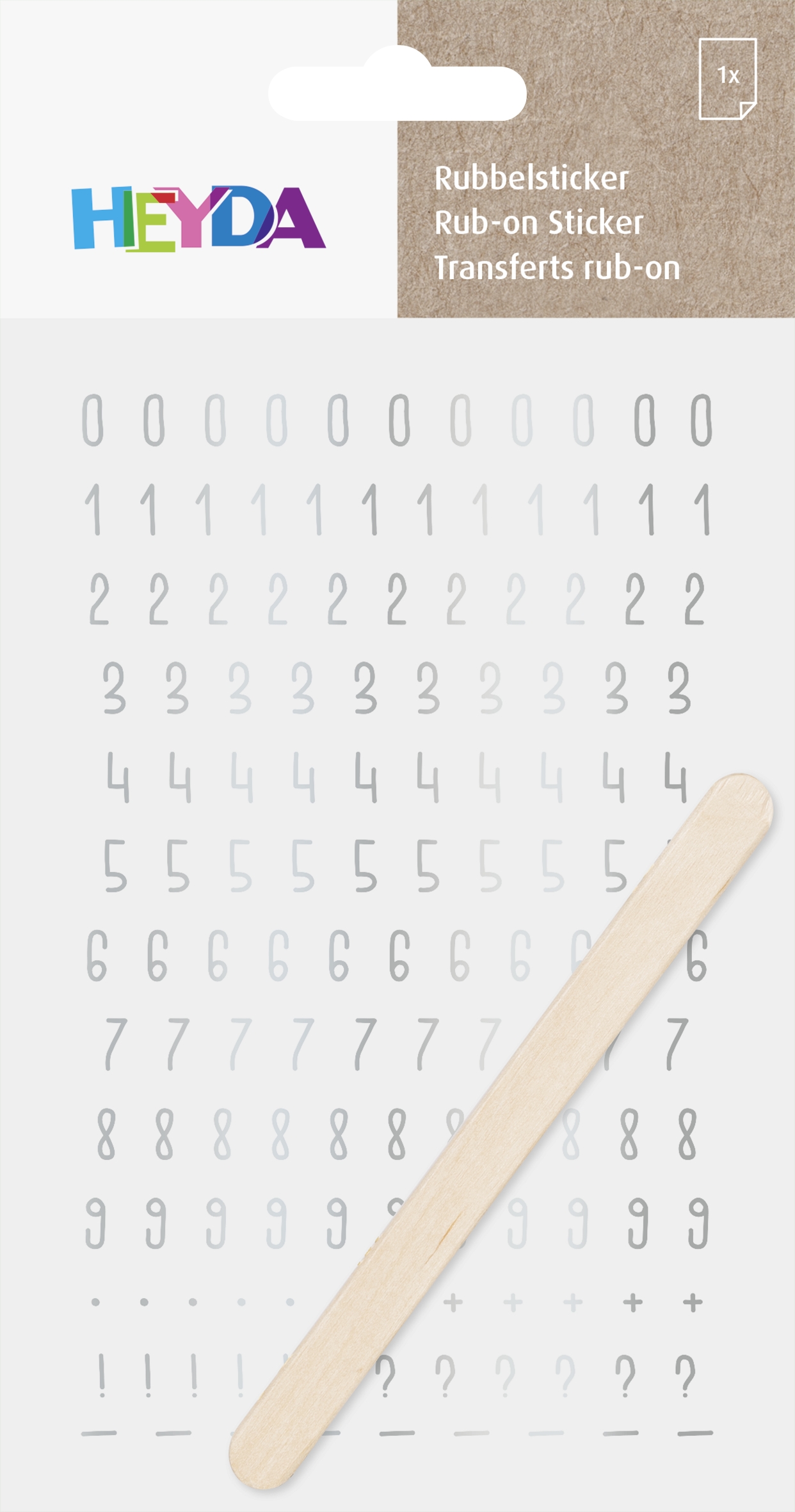 Propisoty 10x19 cm - čísla stříbrné