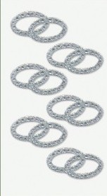 Samolepky prstýnky stříbrné 6 ks