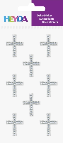 Samolepky křížky stříbrné 8 ks