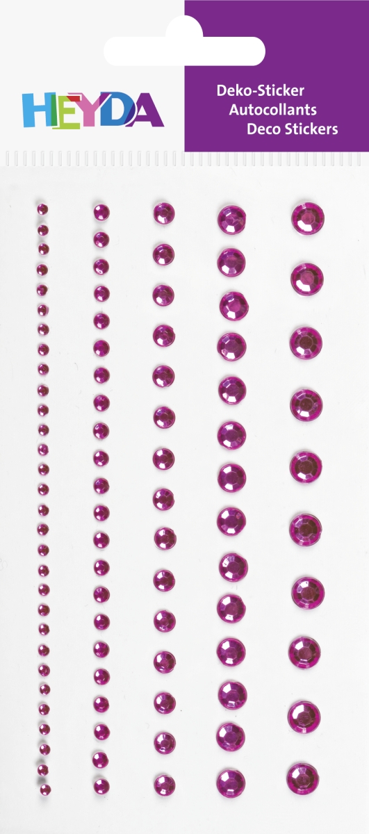 Dekorační kamínek samolepicí 95ks - pink