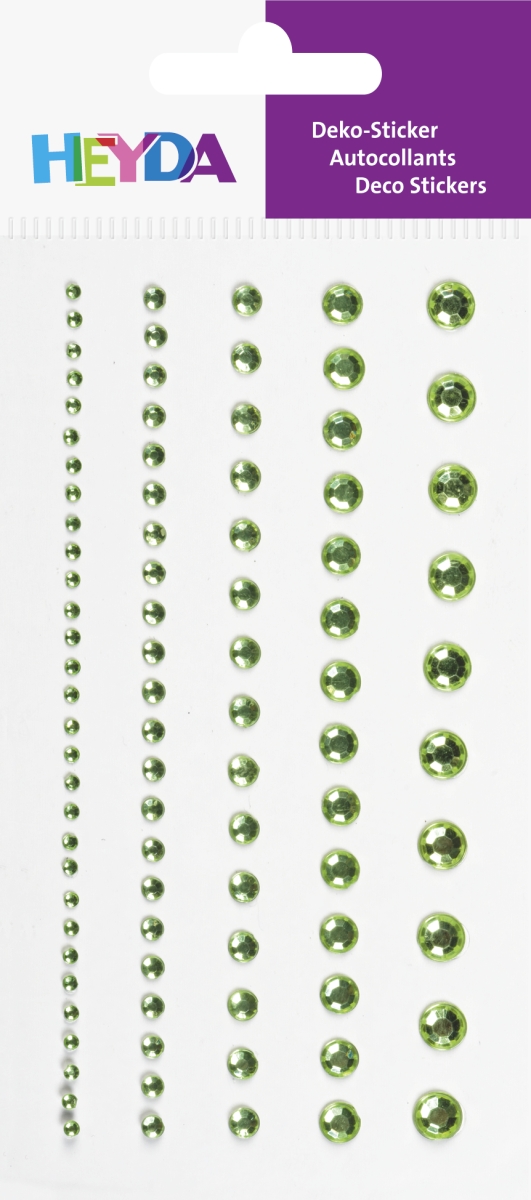 Dekorační kamínek samolepicí 95ks - zelený