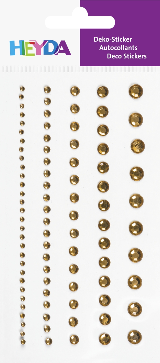 Dekorační kamínek samolepicí 95ks - zlatý