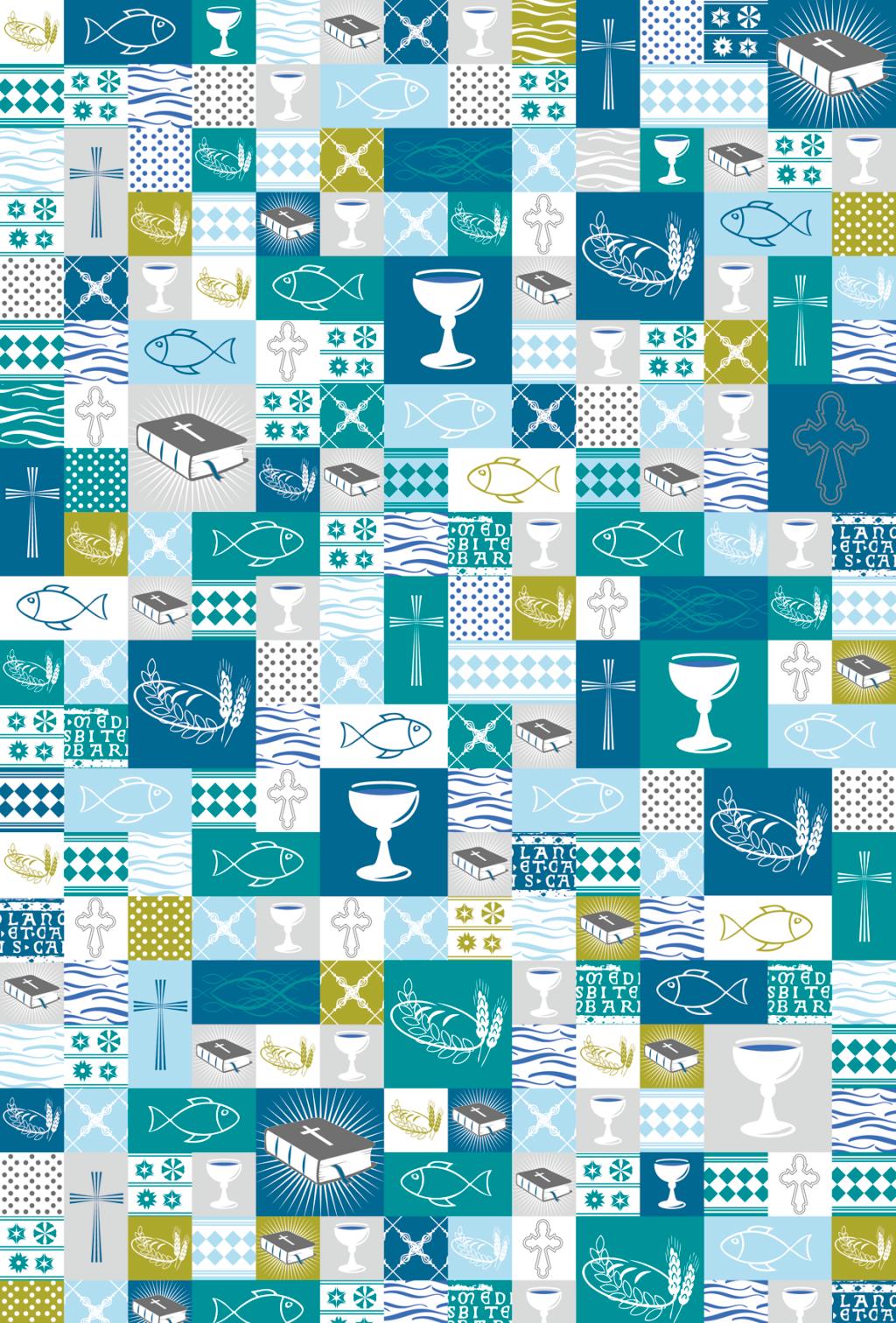 10 ks Karton A4 200g Patchwork tyrkys