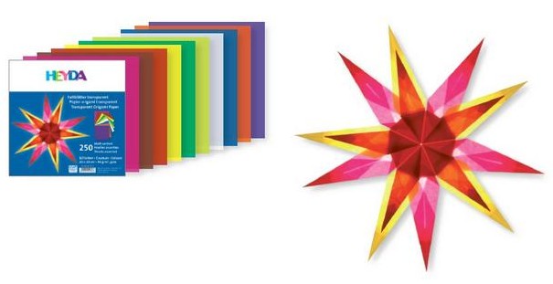 Origami papír 250ks transparentní mix barev 10x10cm