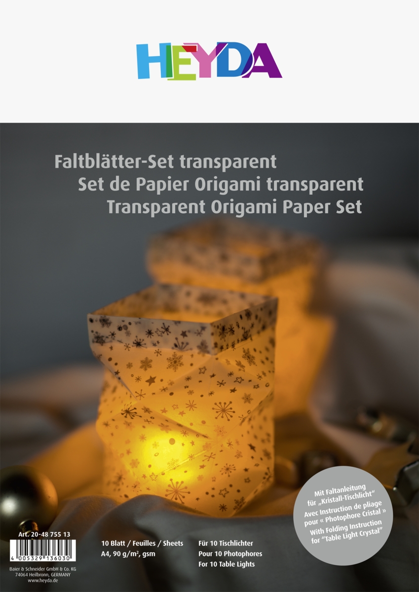 10 ks Transparentní papír origami A4 90g hvězdy stříbrný
