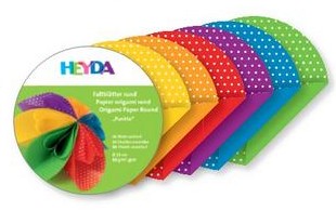 Origami papír kulaté 66ks puntíkatý - průměr 10cm
