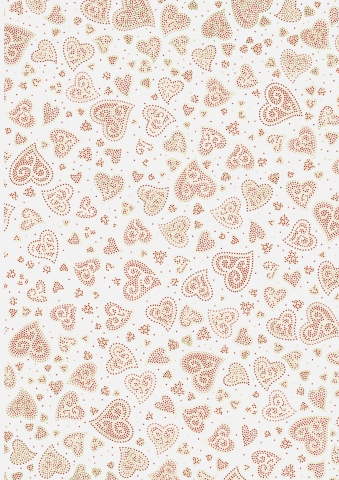 25 ks Transparentní papír A4 115g - srdce zlaté