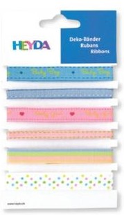 6ks stuha 90 cm Baby, šířka 1cm
