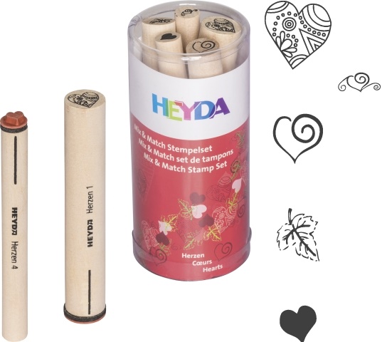 5 ks Razítka srdíčka