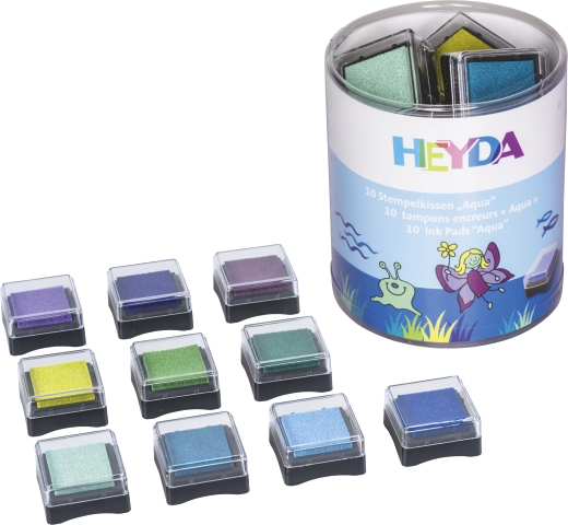 10 ks Razítkovací polštářky 3x3 - Voda