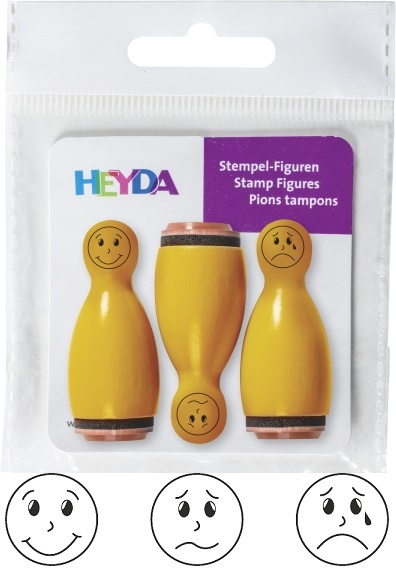 Razítka dřevěné kuželky - žluté 3ks