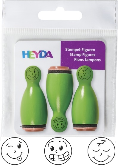 Razítka dřevěné kuželky - zelené 3ks