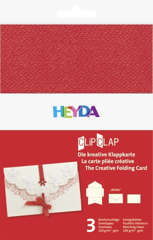 3 ks CLIP přání Obálka - červená