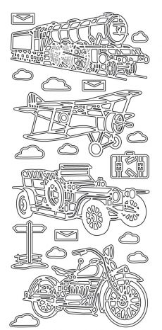 Kontury 10x23 - dopravní prostředky, stříbrné