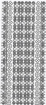 Kontury 10x23 - květy v pruhu, stříbrné