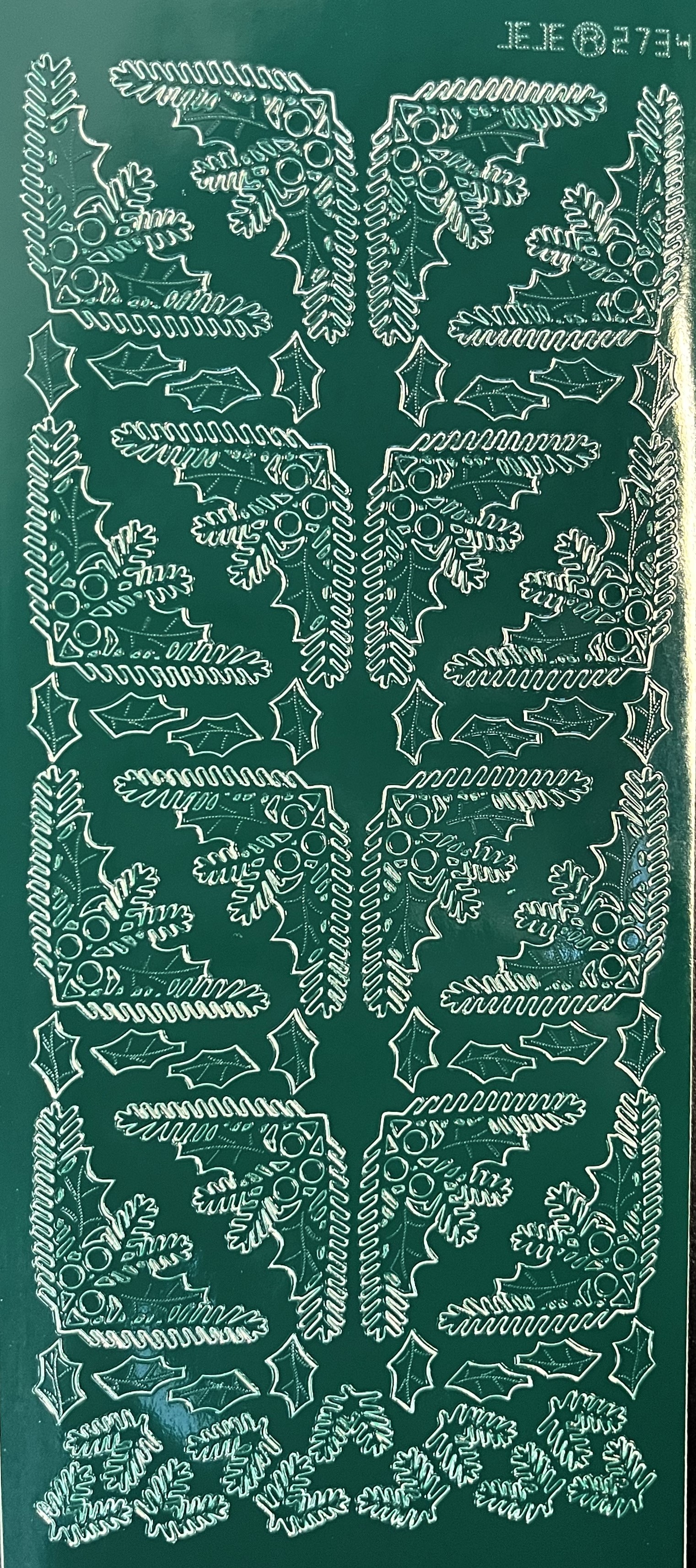 Obrysové samolepky 5ks, 10x23 cm - 3D rohy větvičky zelené