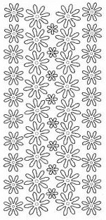 Kontury 10x23 - květy žlutý třpyt, zlaté