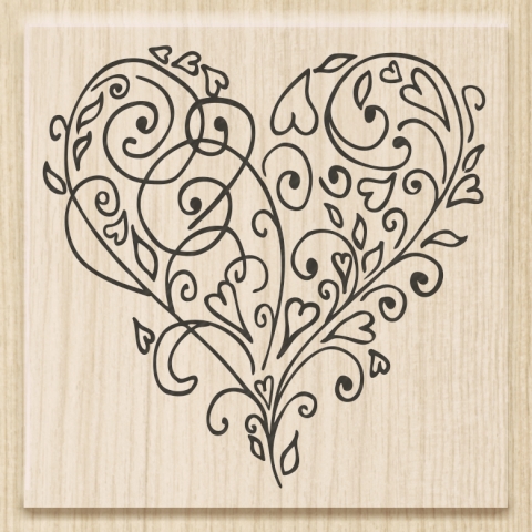 Razítko dřevěné 6x5,5 - srdce