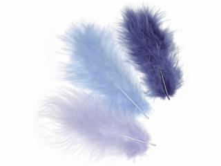 Peří Marabu 10cm - mix modrotyrkysový 15ks