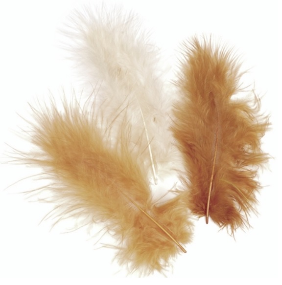 Peří Marabu 10cm - mix rezavý 15ks