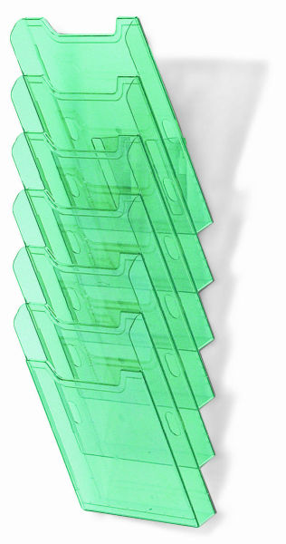 Držák na prospekty A4 na výšku/6ti dílný čirý nebo zelený