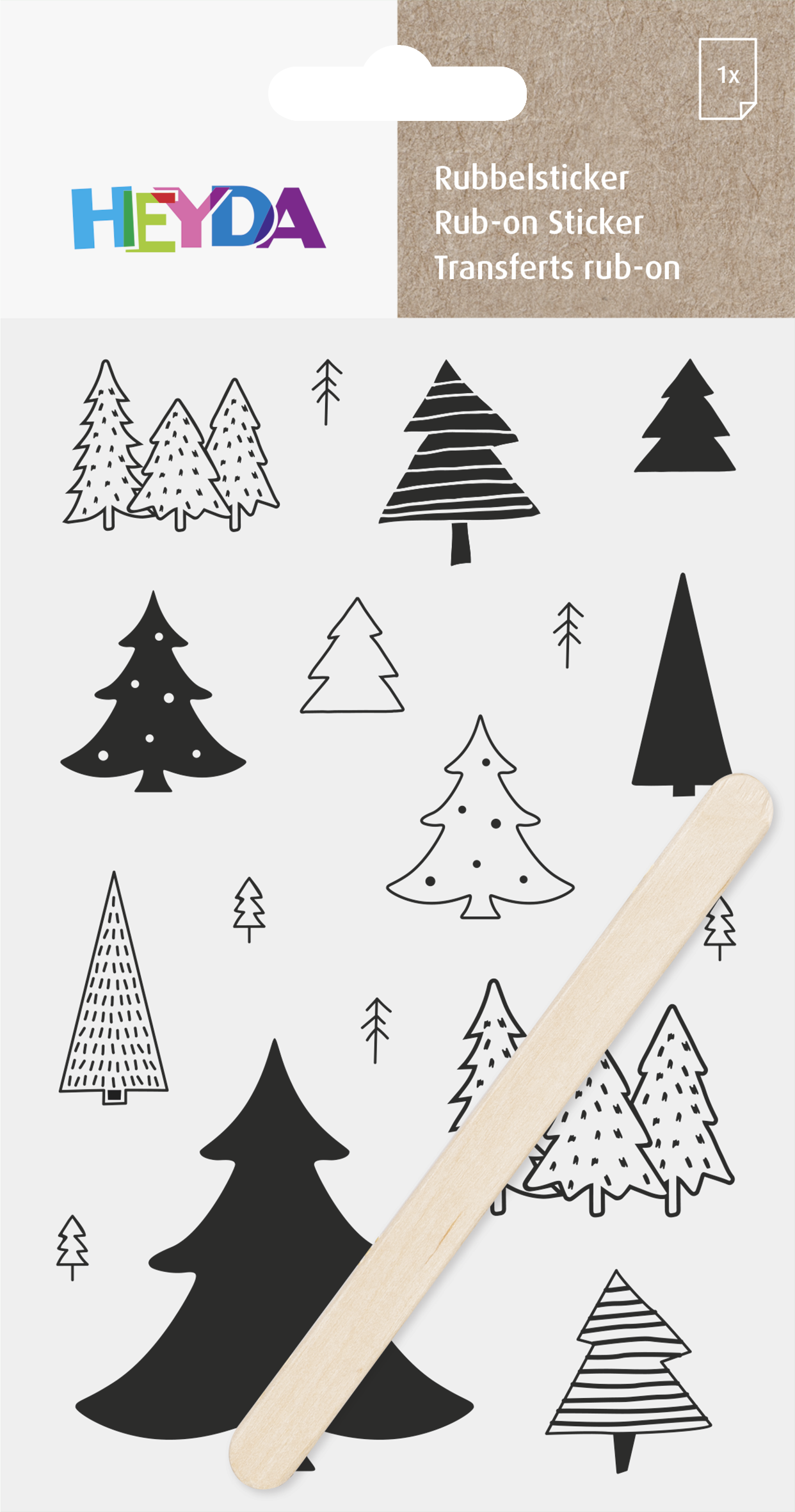 Propisoty 10x19 cm - stromečky černé