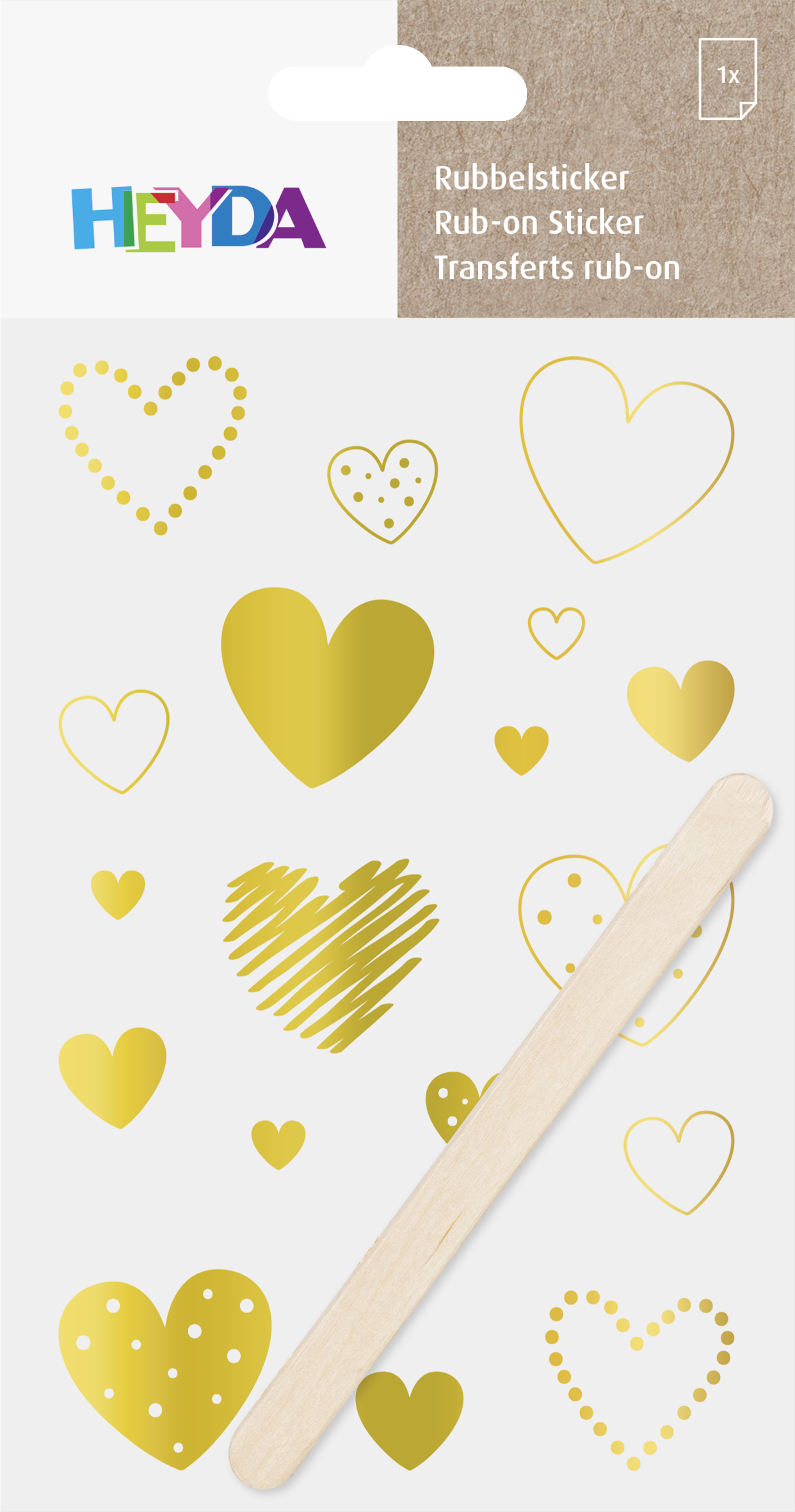 Propisoty 10x19 cm - srdce, zlaté