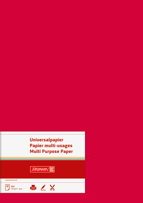 35 listů Universal papír A4 120g červený