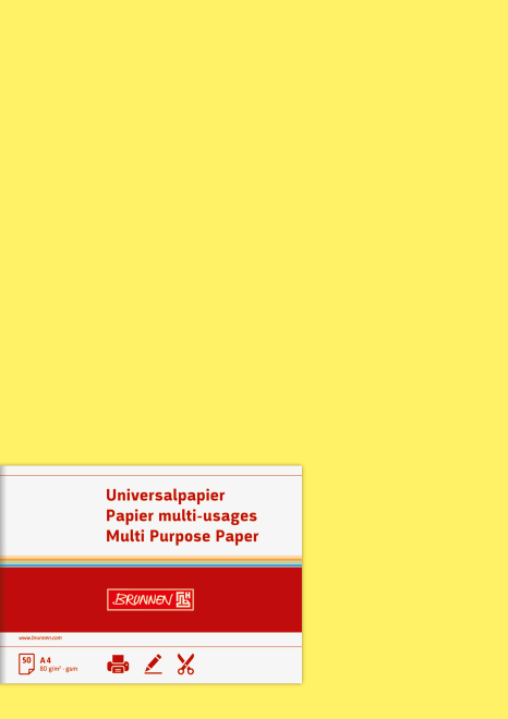 50 listů Universal papír A4 80g žlutý