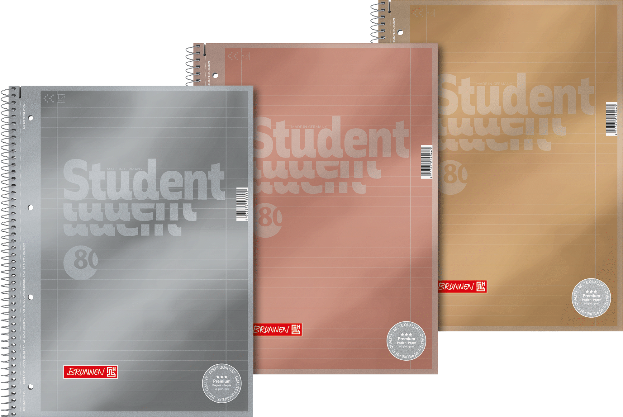 Student blok A4 linka metalický 90g, 3 barvy