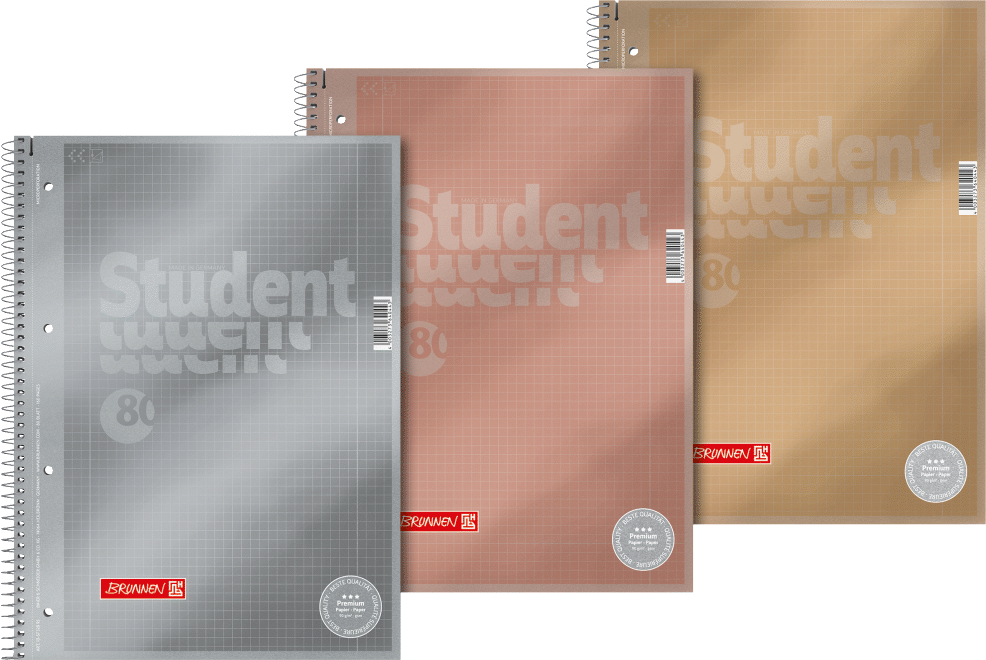Student blok A4 čtvereček metalický 90g, 3 barvy