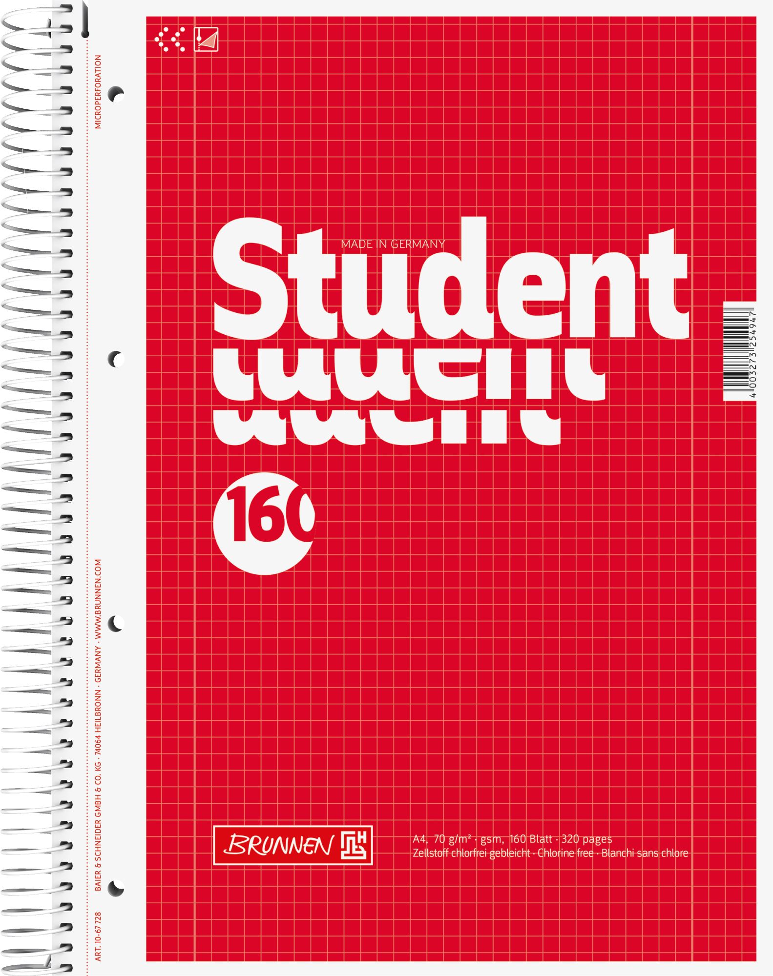Student blok A4 čtvereček, 160 listů, 70g