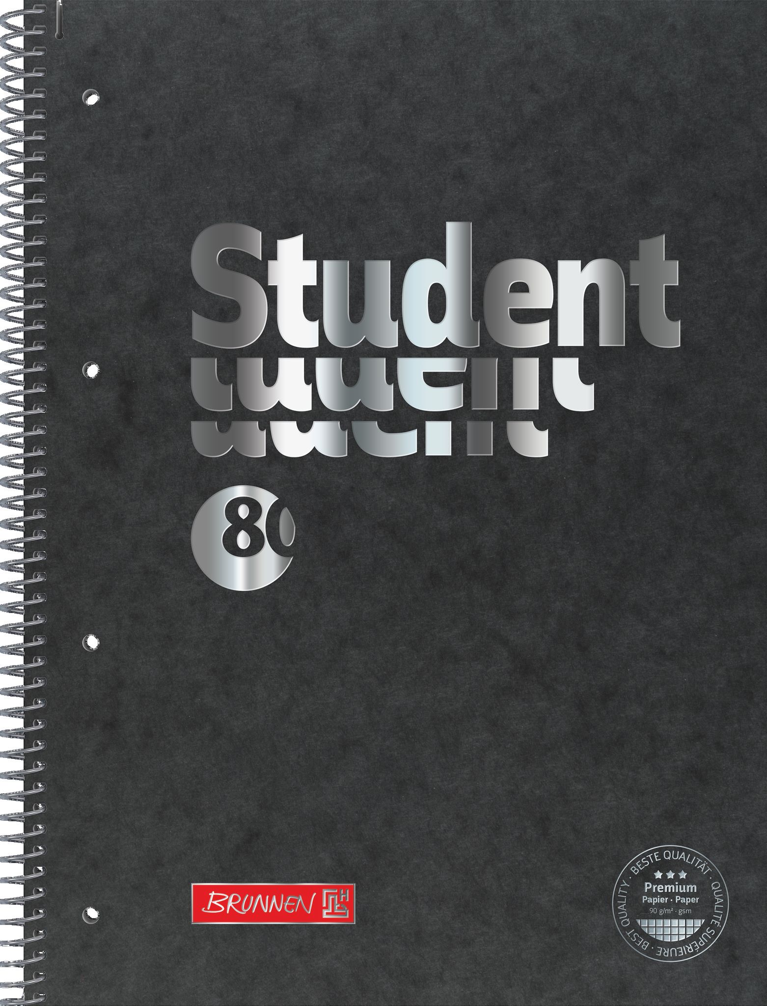 Student blok natur černý, A4 čtvereček, 90g, 80 listů