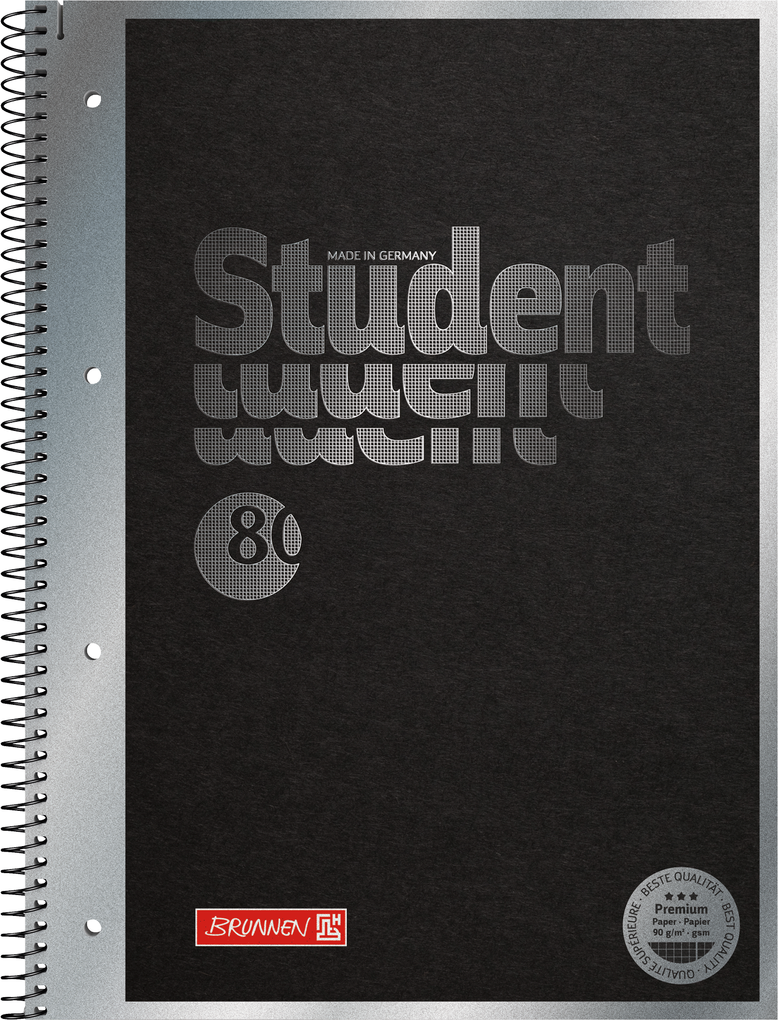 Student blok A4 čtvereček černý karbon 90g