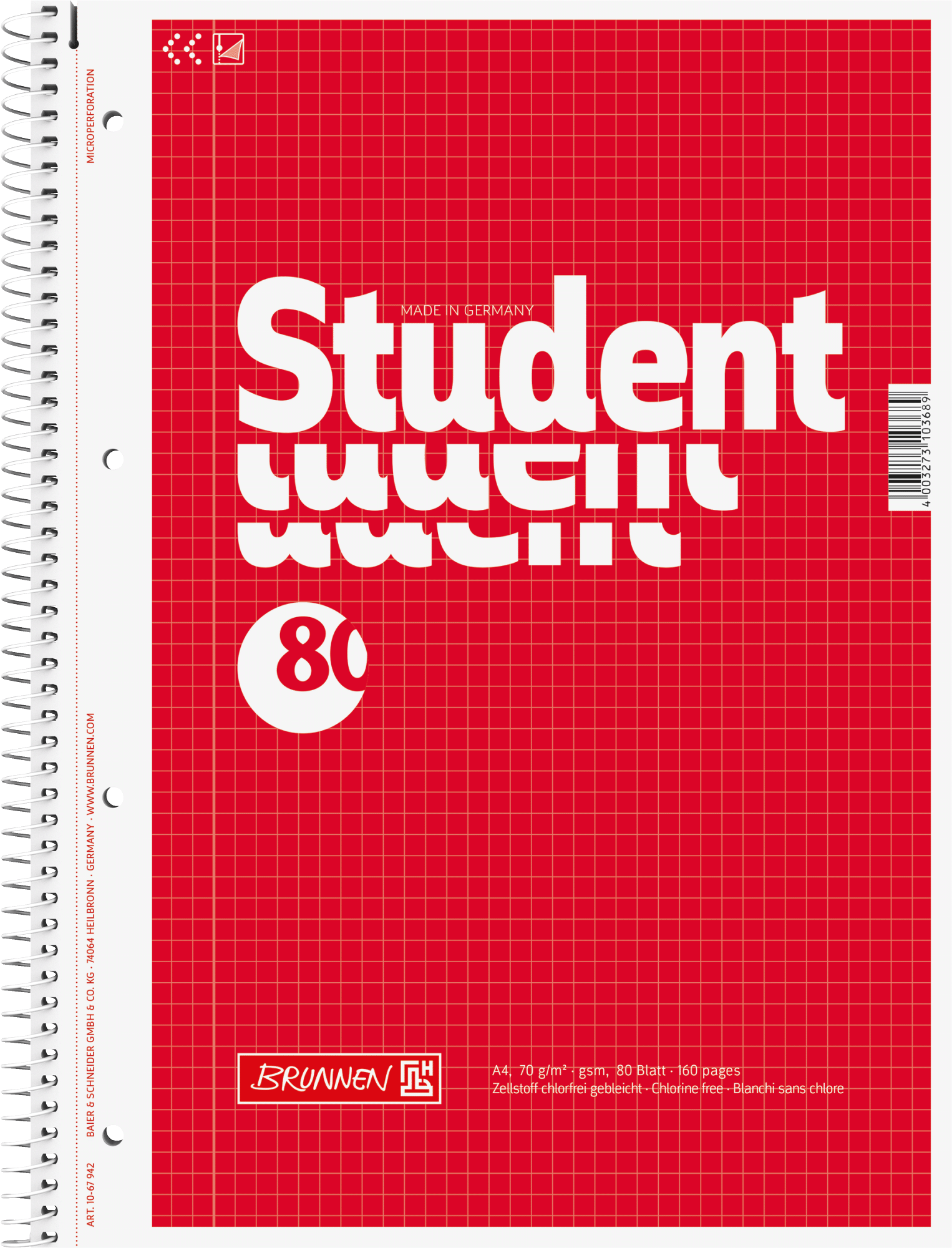 Student blok A4 70g čtverečkovaný, 80l listů