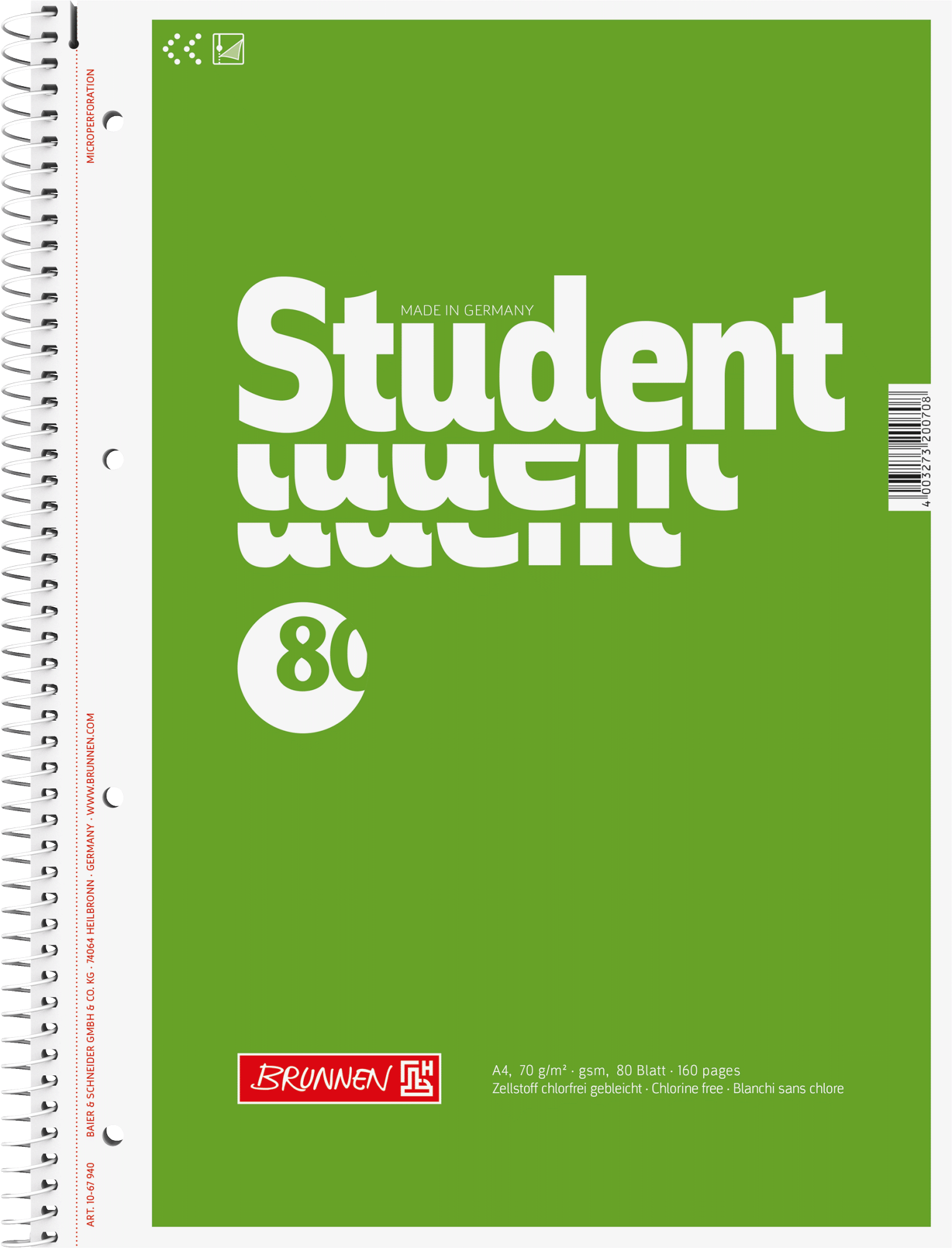 Student blok A4, čistý, 80 listů, 70g