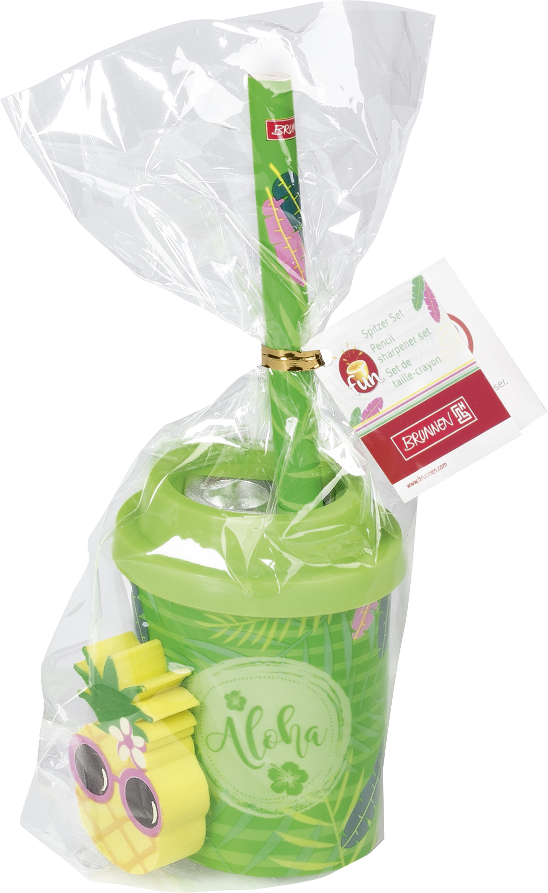 Ořezávátko dvojité Aloha s tužkou a gumou