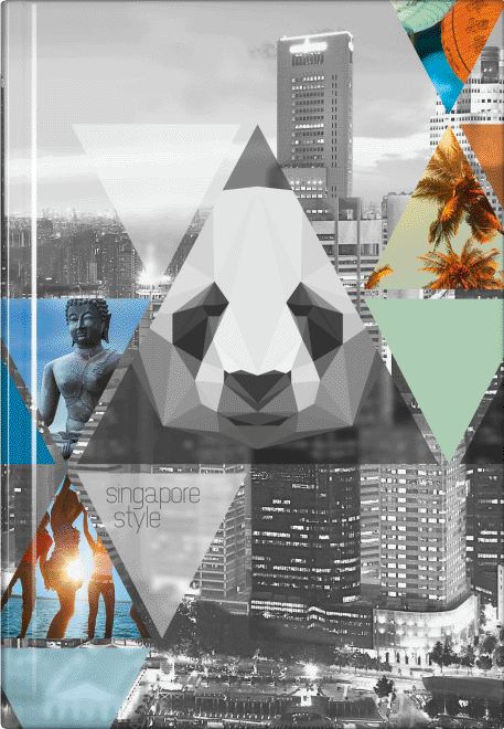 Poznámková kniha A5 Singapur, čtvereček, pevné desky, 96 listů