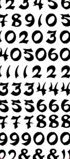 Kontury 10x23 - čísla orient, zlaté